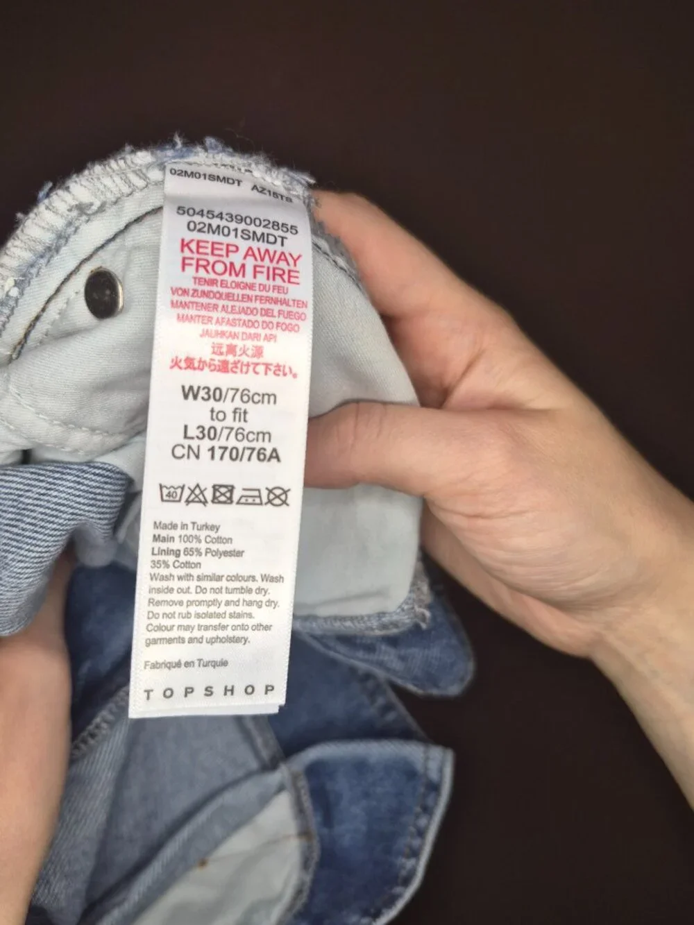 Topshop Women's Mom Jeans Blue Medium Wash Denim High Rise 30W X 30L Regular Fit